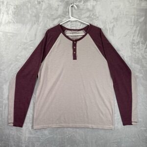 Lucky Brand Shirt men's XXL Venice Burnout Henley Knit Thermal Long Sleeve 2XL